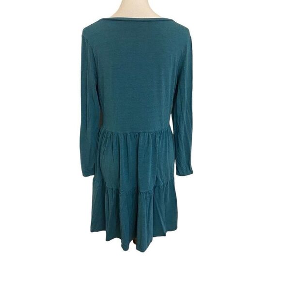 Matilda Jane Wonderment Best of the Best Dress Teal Long Sleeve Tiered Medium - Picture 2 of 4